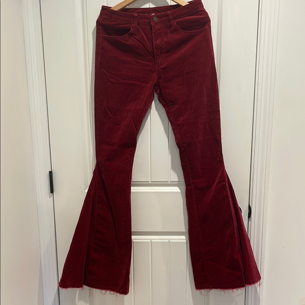 Altar'd State Red Corduroy Flare Pants